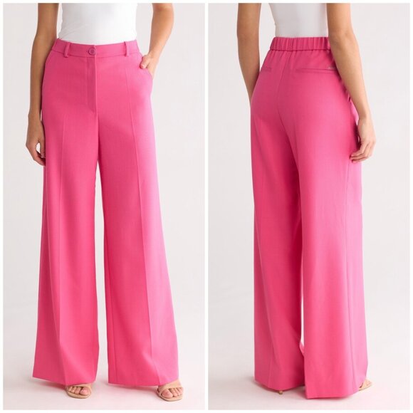 Hugo Boss Pants - New HUGO BOSS Tunipa Wool Blend Wide Leg Trouser in Pink Size 14